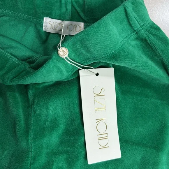 Suzie Kondi jelly bean green velour cotton track pants S - Picture 4 of 7
